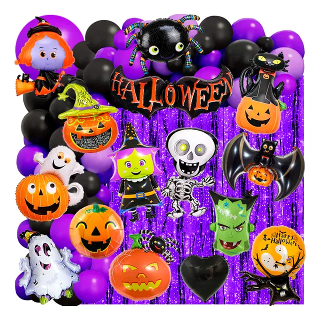 50 Art Globo Halloween Esqueleto Gato Bruja Vampiro Calabaza