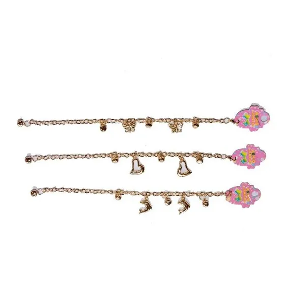 Pulsera Fantasía Dorada Con Dijes