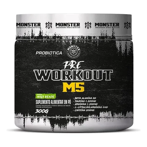 Pré Treino 300g Probiótica Sabor Maçã verde Pré Work Out M5
