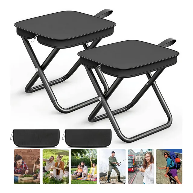 2 Banco Plegable Multiusos Ligero para Camping y Senderismo