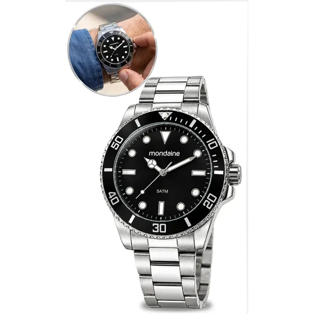 Relógio Prata Masculino Mondiane 32549g0mvne1