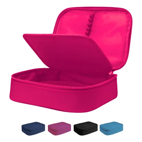 Large Pencil Case With 4 Compartments, Zippered Pocket And