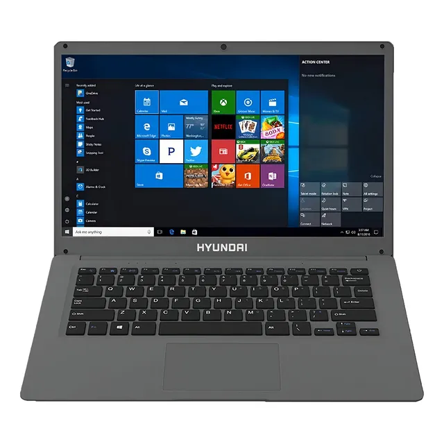 Laptop Hyundai Hybook, 14.1 , Celeron N3350 4gb 64gb W10h Color Gris