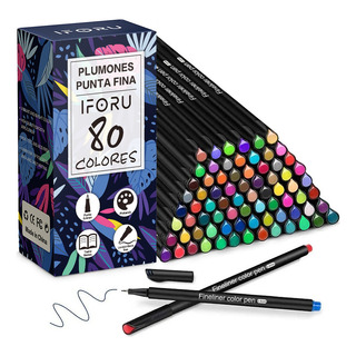 Plumones Punta Pincel Fineliner 0.4mm Marcador Ifour 80 Color Plumones Punta Pincel Fineliner 0.4mm Marcador Ifour 80 Color