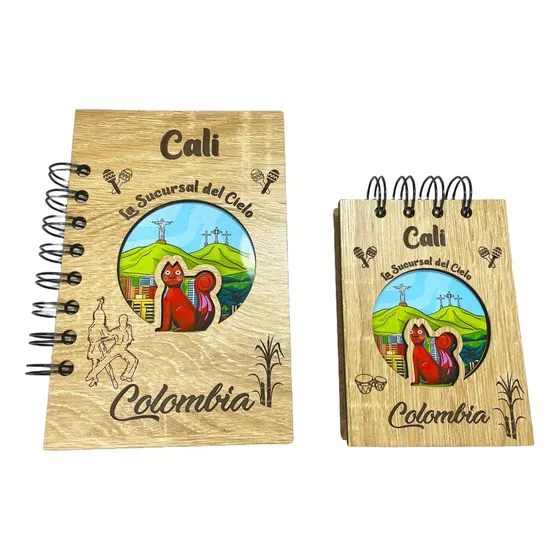 Mini Libreta En Madera Gato Tejada Cali Al Por Mayor