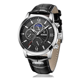 Relojes Para Hombre Lige Casual Analógico Reloj Impermeable Correa Negro Bisel Plateado Fondo Negro Relojes Para Hombre Lige Casual Analógico Reloj Impermeable Correa Negro Bisel Plateado Fondo Negro