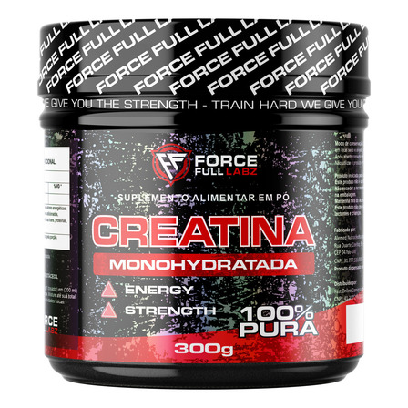 Creatina Monohidratada Em Pó 300g 100% Pura 3g Porção, Zero Carbo - Force Full Labz Creatina Monohidratada Em Pó 300g 100% Pura 3g Porção, Zero Carbo - Force Full Labz