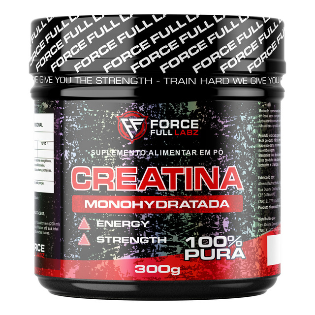 Creatina Monohidratada Em Pó 300g 100% Pura 3g Porção, Zero Carbo - Force Full Labz Creatina Monohidratada Em Pó 300g 100% Pura 3g Porção, Zero Carbo - Force Full Labz
