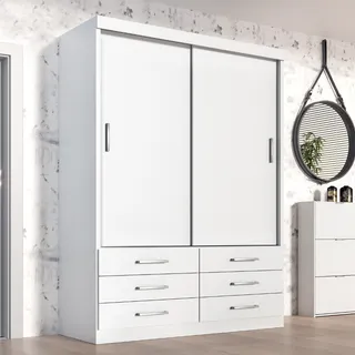 Guarda Roupa Solteiro Capri 2 Portas Correr 6 Gav Cor Branco Guarda Roupa Solteiro Capri 2 Portas Correr 6 Gav Cor Branco