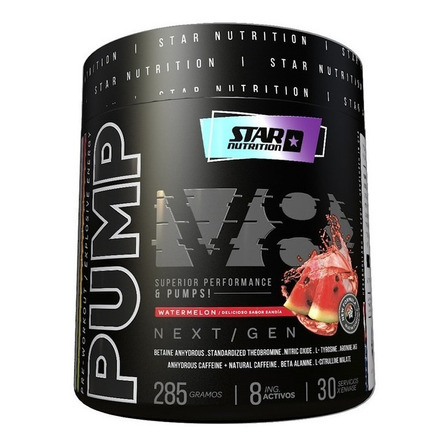 Suplemento en polvo Star Nutrition  Pump V8 aminoácidos sabor watermelon en pote de 285g