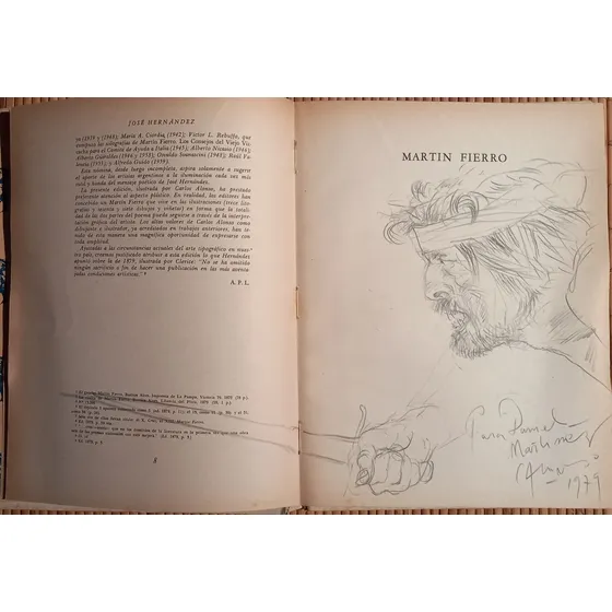 Dibujo De Carlos Alonso Martin Fierro En Libro