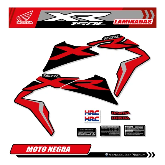 Kit Calcos Gráfica Honda Xr 150 Modelo 2019 - Laminados