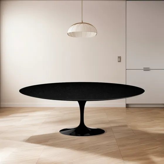 Mesa Oval Em Mármore São Gabriel 160x90cm Para 6 Lugares