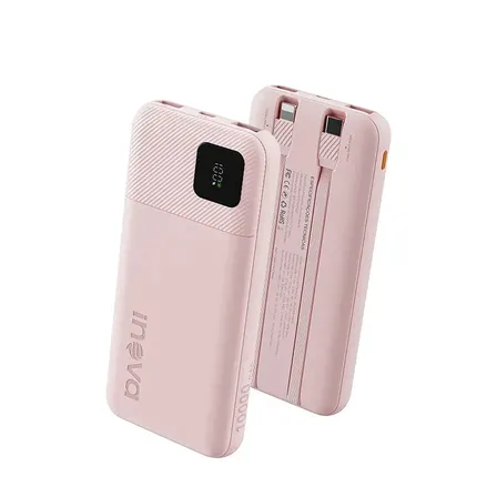 Carregador Portátil Power Bank Turbo inova 20000mah 22.5w Com Display Digital Usb-c / Usb-a Carga Rápida - Rosa
