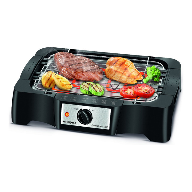 Churrasqueira Elétrica Preto 1500w Ch-07 Mondial 220v Churrasqueira Elétrica Preto 1500w Ch-07 Mondial 220v