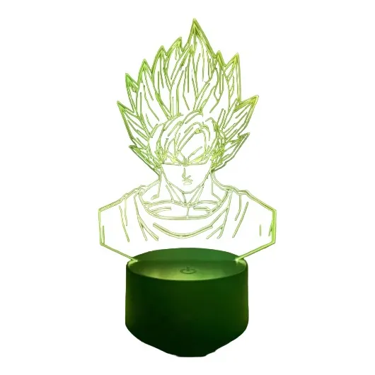 Lámpara Led 3d Goku De Acrílico Con Usb