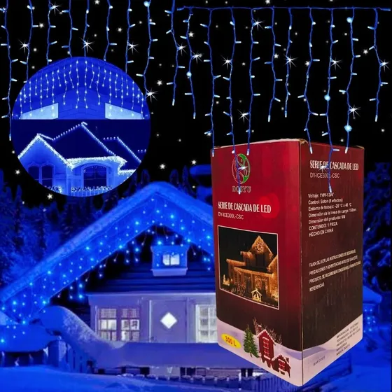 Cascada Navideña 300 Focos Led 6 Metros Adorno Navidad