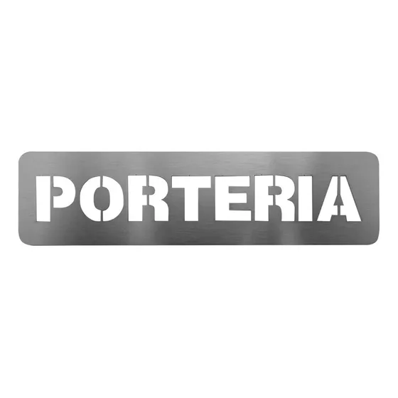 Señal Porteria 20 X 5 Cm Acero Inoxidable Placa Portero