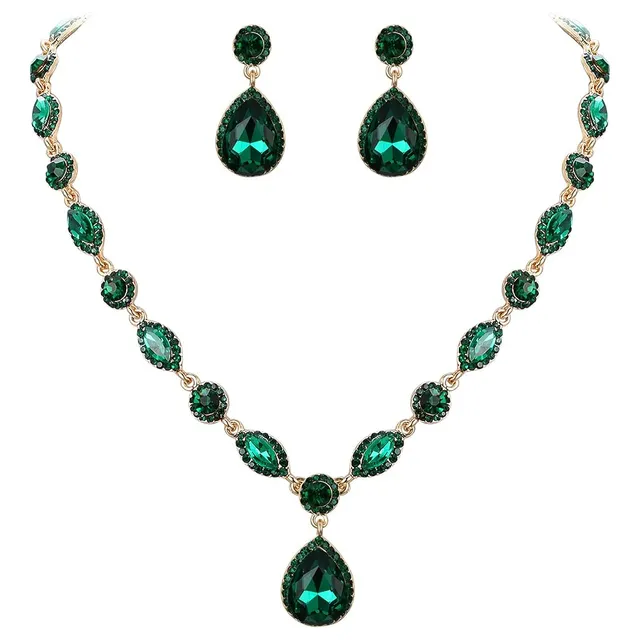 Juego De Joyas Nupciales Para Mujer Collar Aretes