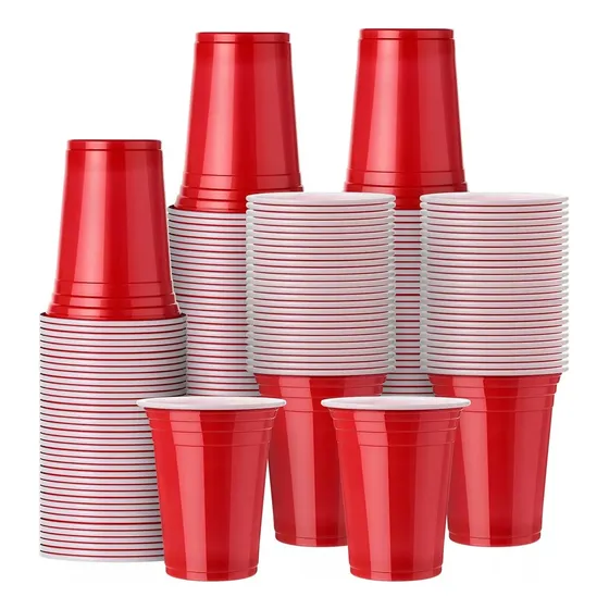 Vaso Americano Stendy Plastico Descartable Rojo 400cc X50 Unidades Beer Pong