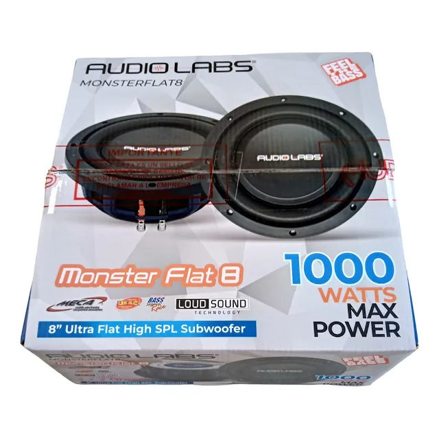 Subwoofer Plano De 8 Pulgadas Audio Labs Monsterflat8 . Negro