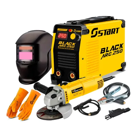 Máquina Inversora Solda Eletrodo 250a + Esmerilhadeira 780w Amarelo 220v
