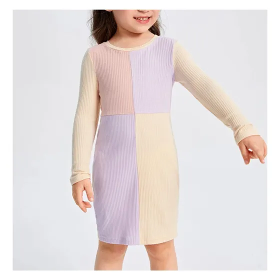 Shein Vestido Ajustado De Manga Larga Informal Para Niña Jov