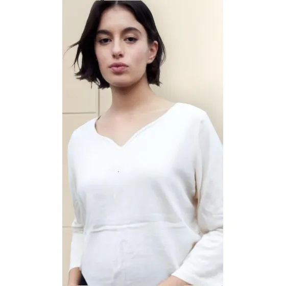 Blusa Remera Escote Corazón Blusa Algodón Sweater Buzo