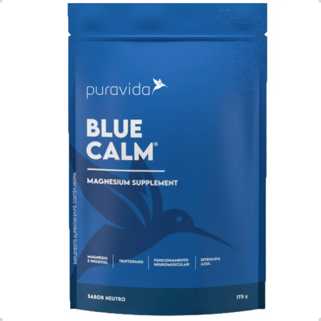 Blue Calm Magnesio Inositol Spirulina Azul 175g Pura Vida