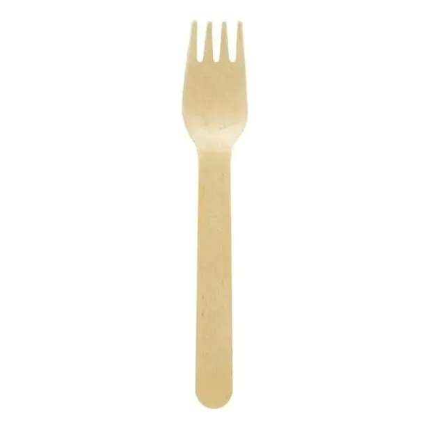 Tenedor Descartable Madera 158mm X200 Unidades