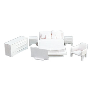Muebles Para Maqueta, Set Recámara Matrimonial, Escala 1:50 Muebles Para Maqueta, Set Recámara Matrimonial, Escala 1:50