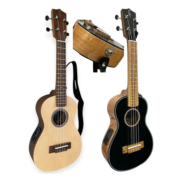 Ukelele Electroacustico Profesional + Forro,método Y Pua.