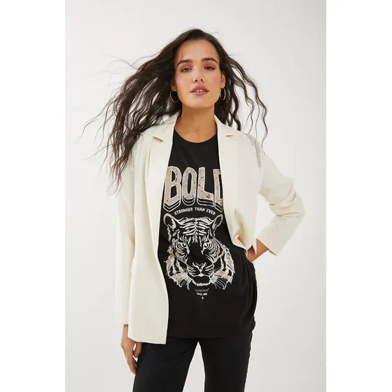 Blazer Con Vivo De Strass Rimmel