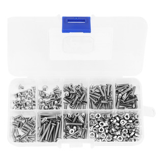 Parafuso Plano 340pcs M3 Hex Socket Head Aço Inoxidável Ss30 Parafuso Plano 340pcs M3 Hex Socket Head Aço Inoxidável Ss30