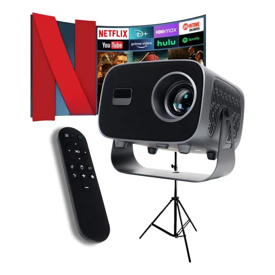 Projetor Portatil Tv Android Ios Projeto 8000lm + Tripé 2.1