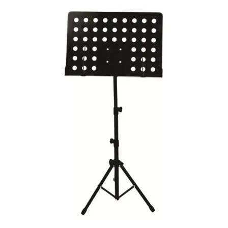 Estante Partitura De Ferro Maestro Tripé + Tampo 200 Folhas Preto