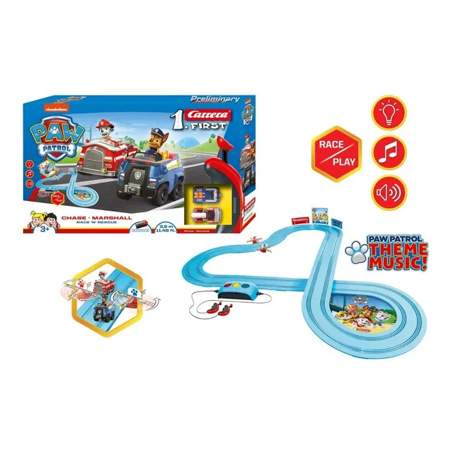Carrera First Paw Patrol - Slot Car Race Track - Includes 2 