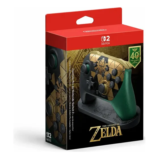 Pro Controller + Stand - The Legenda Of Zelda - Switch 2