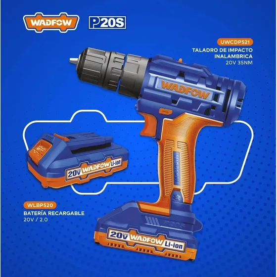 Taladro Inalambrico 20v Wadfow De Impacto, Reversible