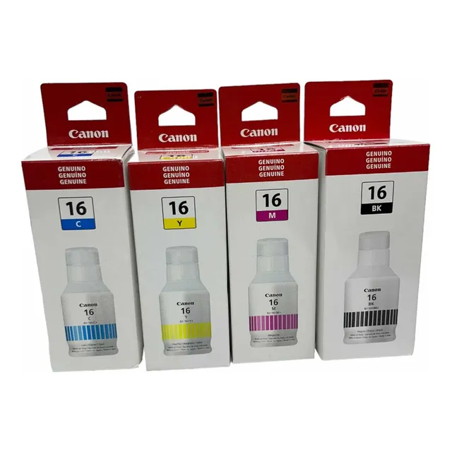 Pack 4 Tintas Canon Gi 16 Originales Para Maxify Gx6010 7010