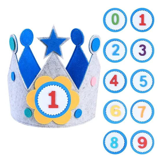 Corona De Cumpleaños Para Niños Números Intercambiables 0-9