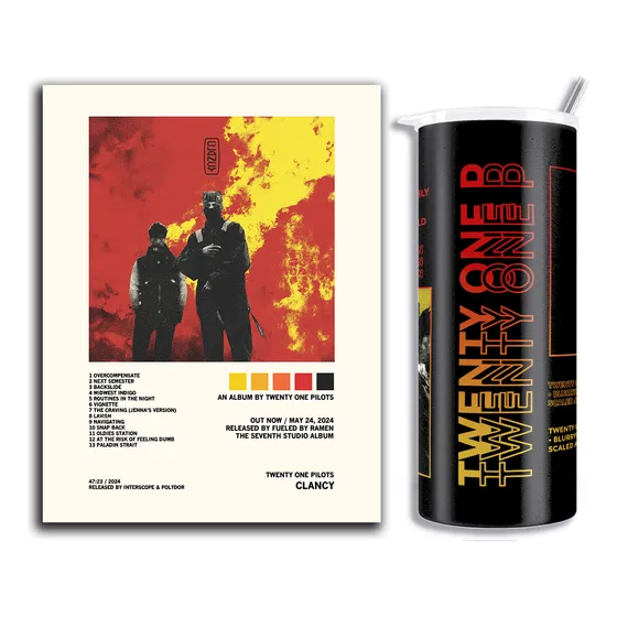 Cuadros Decorativos + Termo Twenty One Pilot Album Tracklist