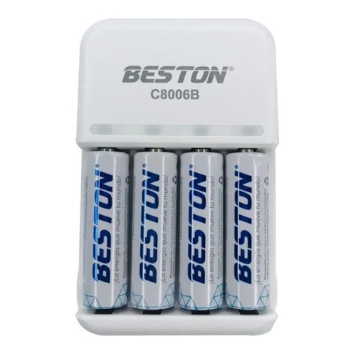 Baterias Aa Recargable X 4 Pack + Cargador Pila Beston
