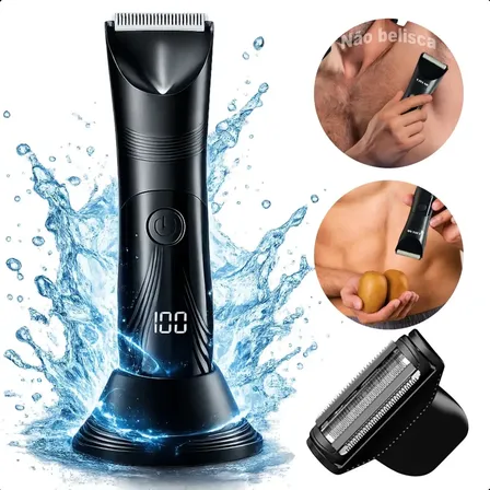 Barbeador Aparador De Pelos Eletrico Mini Portatil Maquina De Raspar Saco Depilador Masculino Sem Dores Nao Belisca Intimo