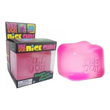 Brinquedo Antiestresse Nee Doh Nice Cube Squishy Rosa