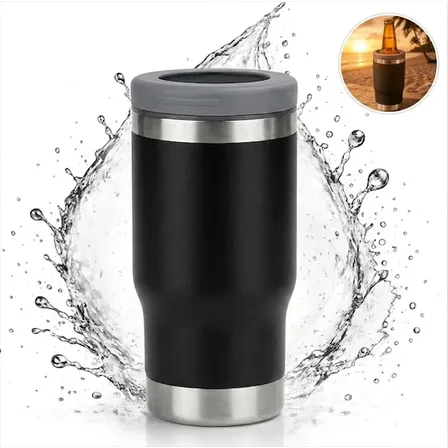 Copo Térmico Porta Garrafa Térmica Latinha 420ml Para Cerveja Refrigerante Long Neck Inox Isolamento Térmico Parede Dupla Para Praia Churrasco Camping Alta Durabilidade - Sayonara