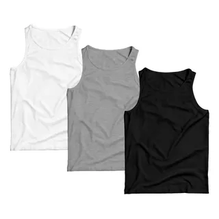 Kit 3 Regatas Masculina Camiseta Lisa Premium AlgodĂŁo Camisa Kit 3 Regatas Masculina Camiseta Lisa Premium AlgodĂŁo Camisa