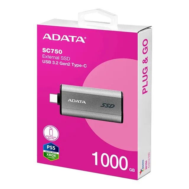 Disco Duro Ssd Adata 1tb Sc750-1000g-ccbk Externo Usb-c