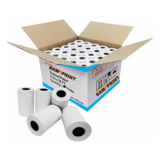 Caja 100 rollos papel térmico Sam Print 57mm X 20m color blanco
