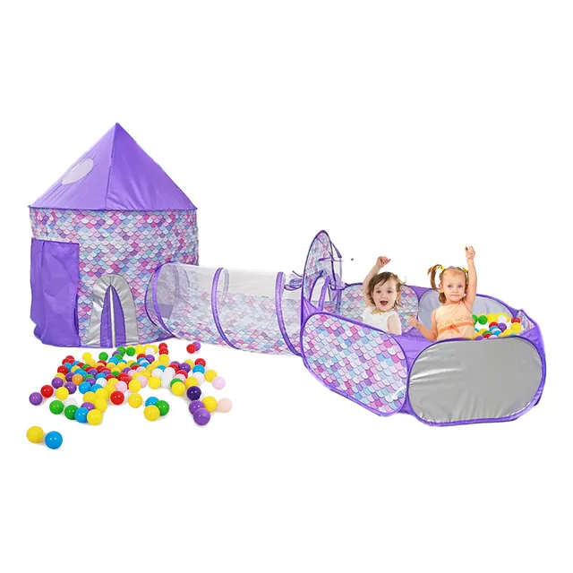 Carpa Casita Para Niñas Con Tunel Alberca De Pelotas 3 En 1